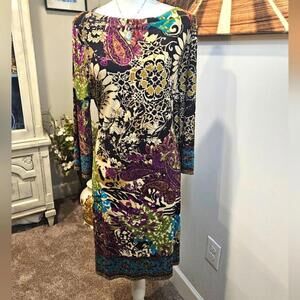 ECI Multicolor Floral Paisley Midi Dress